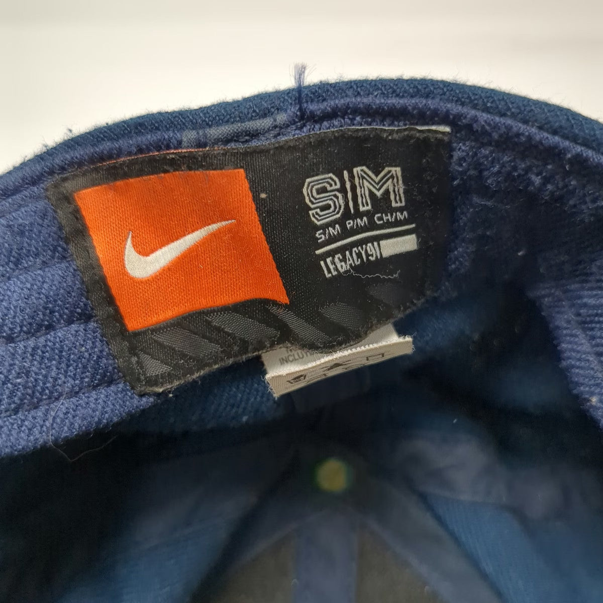 Nike Baseball Cap Blue M Fitted Hat Legacy 91 Stretch Fit Embroidered Letter T