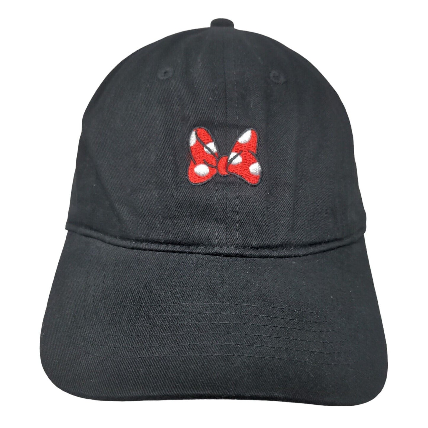Minnie Mouse Slideback Hat Black One Size Adjustable Embroidered Disney
