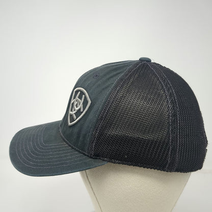 Ariat Trucker Hat Black One Size Shield Logo Mesh Back Snapback Flexfit Tech