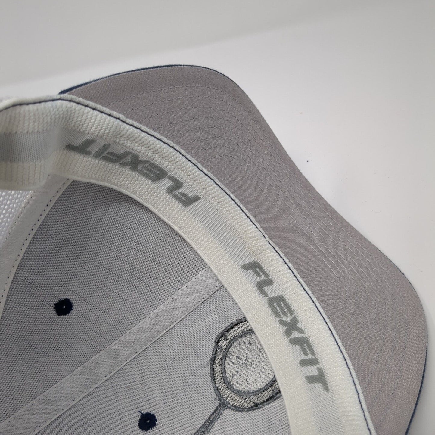 The Griddle Fitted Mesh Back Trucker Hat Blue One Size Flexfit Yupoong