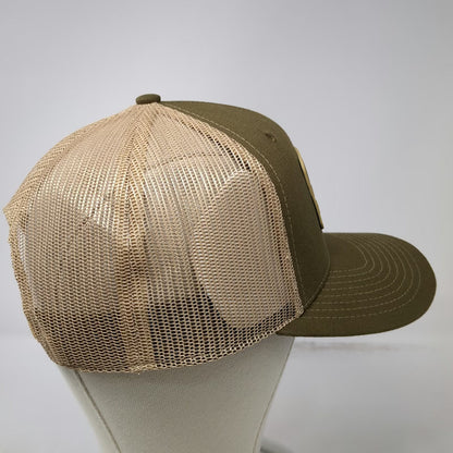 Ducks Unlimited Trucker Hat Green Beige Black One Size Snapback Mesh Back