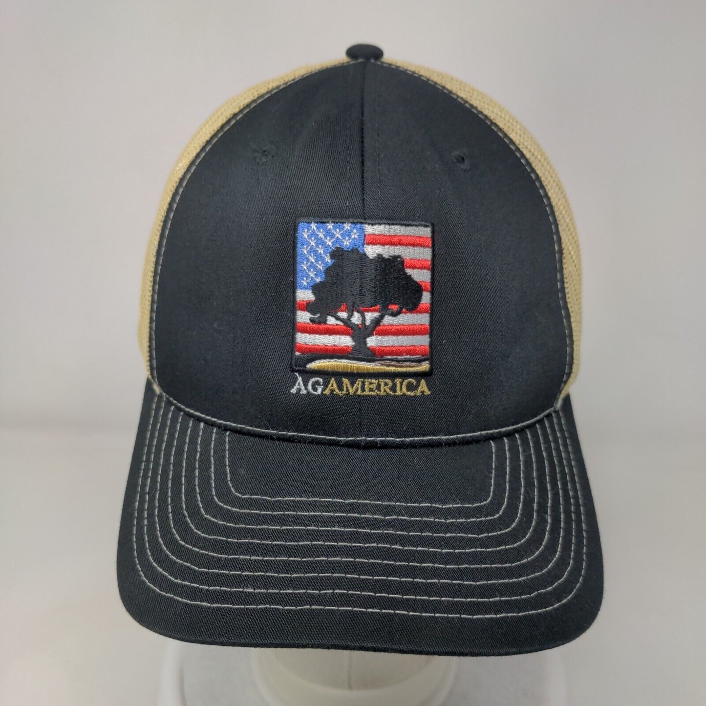 AG America Snapback Mesh Back Trucker Hat Black One Size Richardson