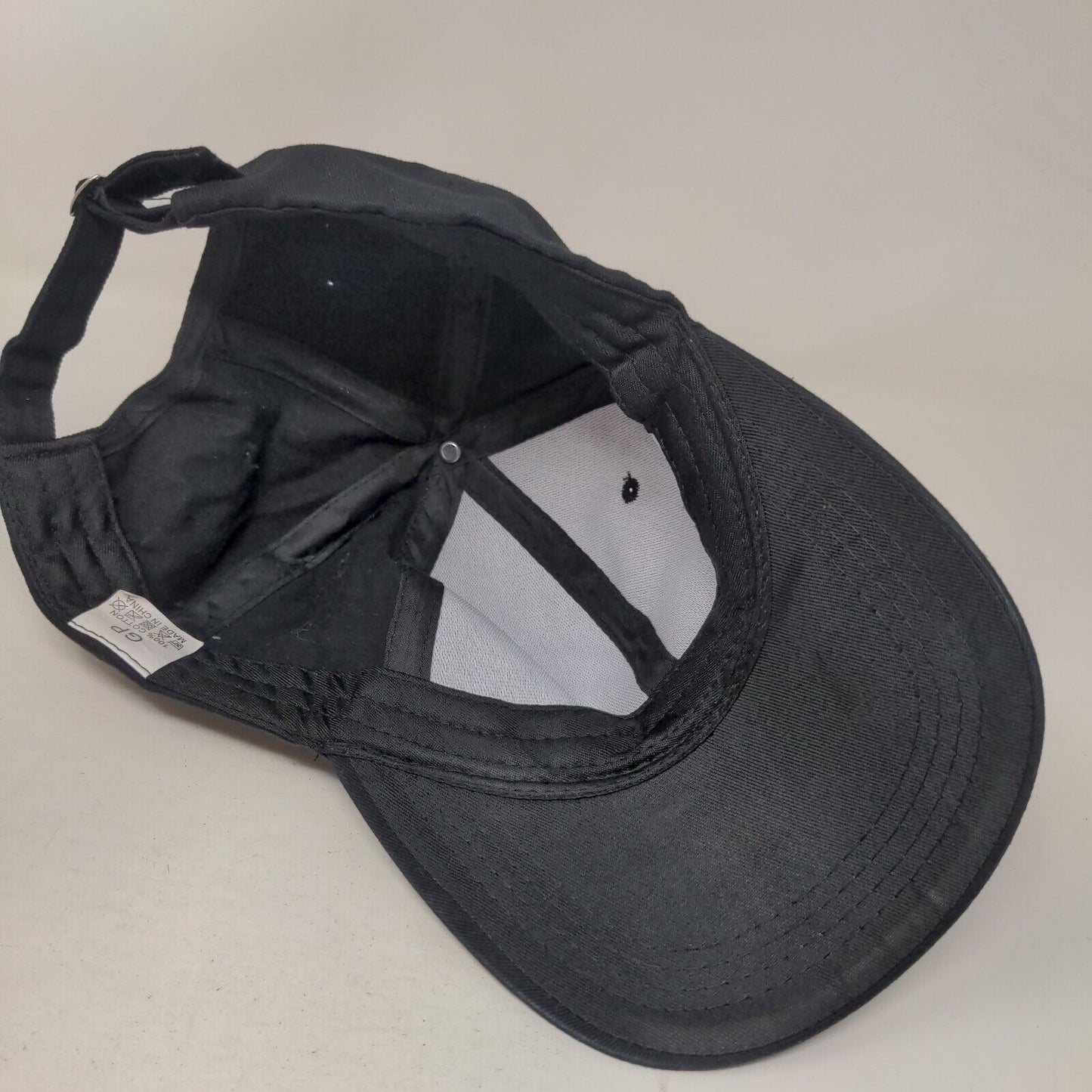 Brooklyn Slideback Hat Black One Size Adjustable Vented Holes 6 Panel GP Cotton