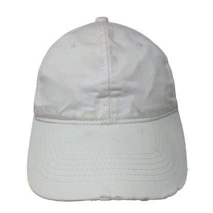 George Strapback Hat White One Size Adjustable Vented Holes Distressed Blank