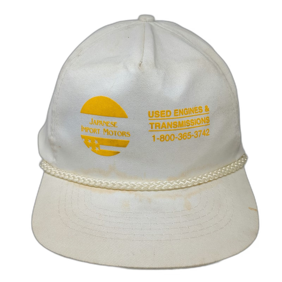 Beige Trucker Hat One Size Yellow Japanese Import Motors Rope Snapback Engines