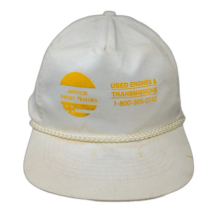 Beige Trucker Hat One Size Yellow Japanese Import Motors Rope Snapback Engines