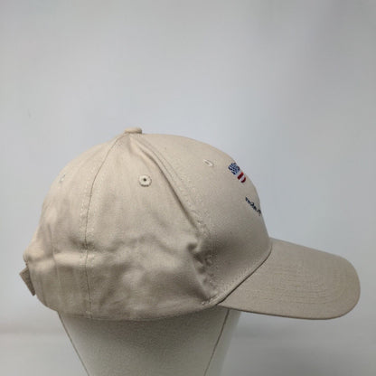 Smile You're On Cannabis Strapback Hat Tan OSFM Embroidered 6 Panel