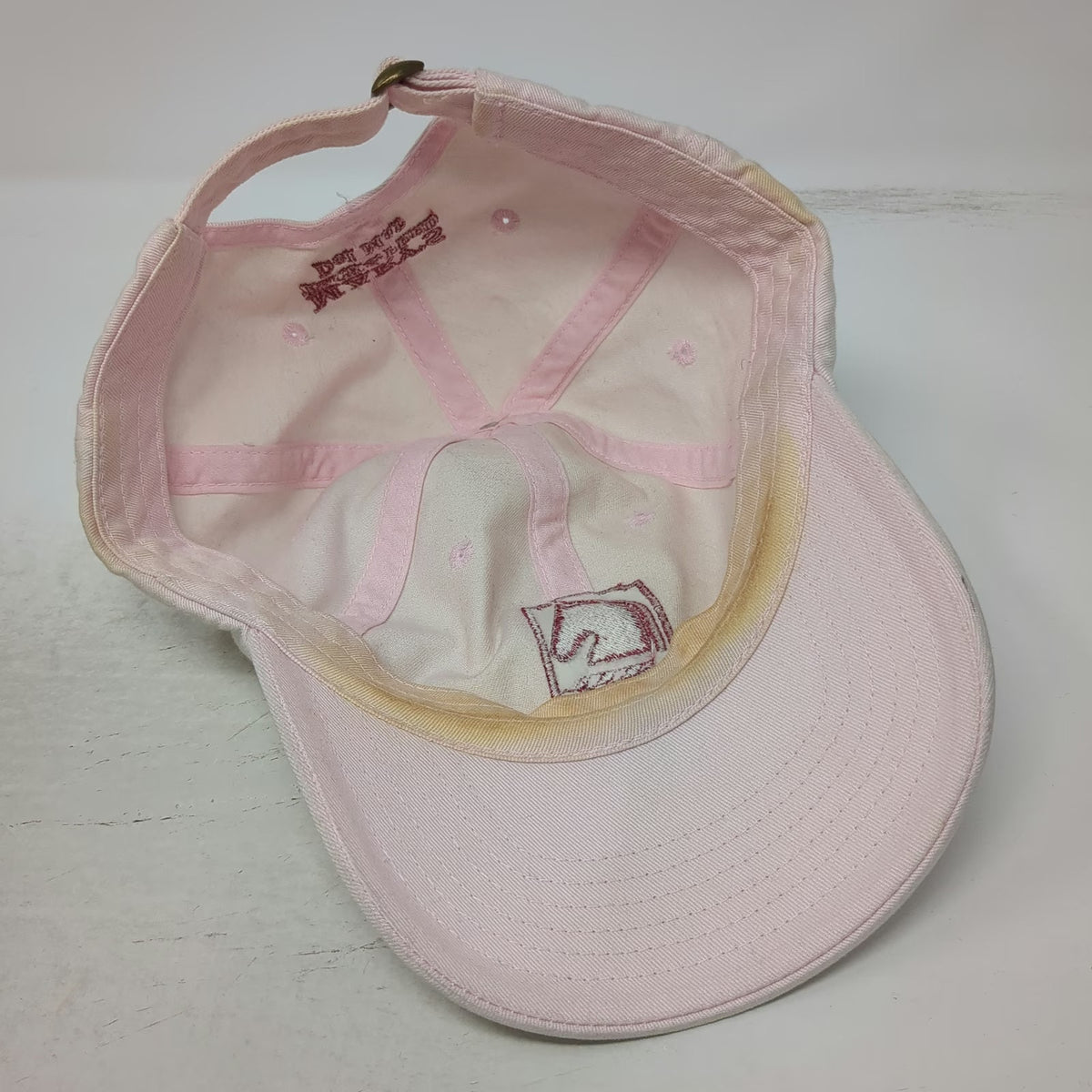 Baseball Cap Pink One Size Mary's Tack & Feed Horse Logo Del Mar Slideback hat