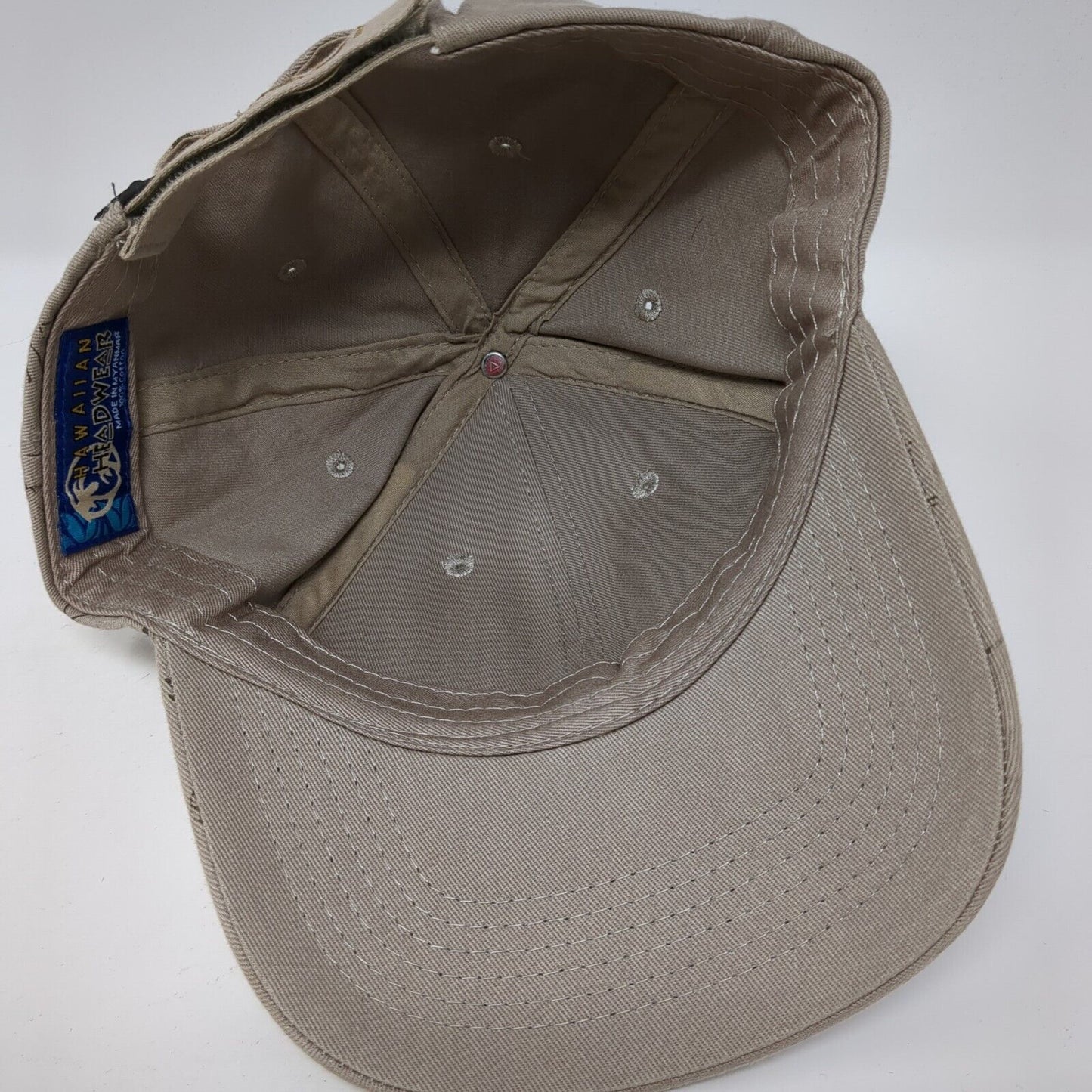 Maui Hawaii Strapback Hat Tan One Size Adjustable Embroidered Hawaiian Headwear