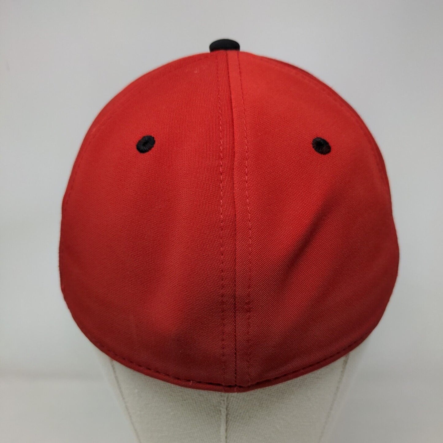 Under Armour Fitted Hat Red Black Size M Embroidered NF Lofo Polyester Blend