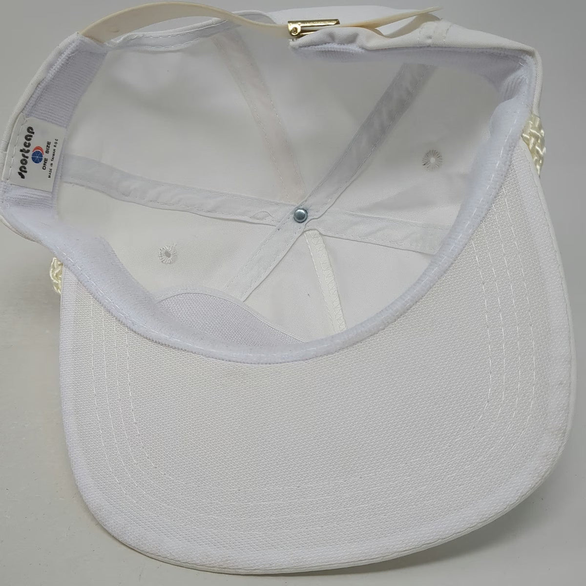 Sportcap Whirljet White 5 Panel One Size Rope Strapback Hat Spray Nozzle Logo