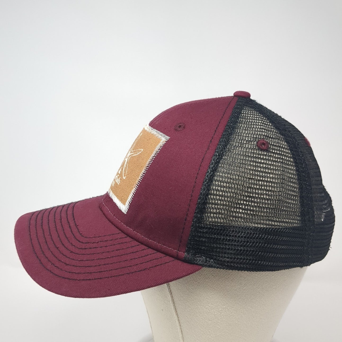 AK Starfish Co. Patch Snapback Trucker Hat Red One Size Mesh Back Ouray
