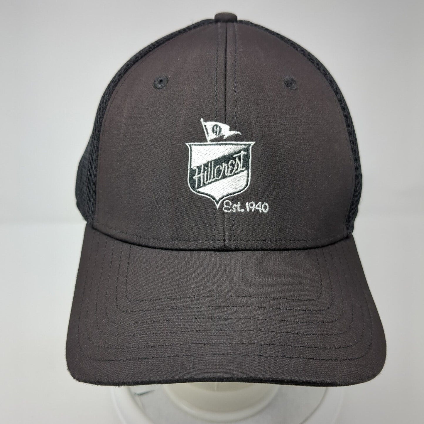 Hillcrest Est. 1940 Fitted Trucker Golf Hat Black L/XL Mesh Back TaylorMade