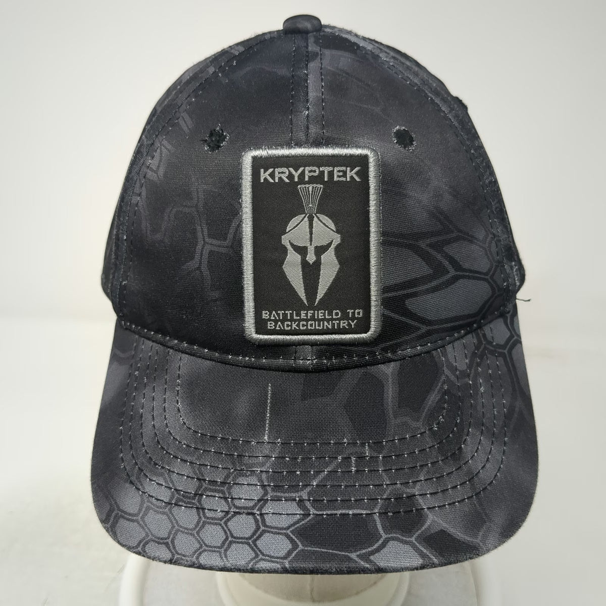 Kryptek Baseball Cap Black One Size Typhon Camo Spartan Helmet Strapback Hat