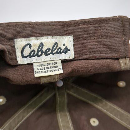Cabela's Baseball Cap Brown OSFM Contrast Stitch Embroidered Logo Hat Outdoor