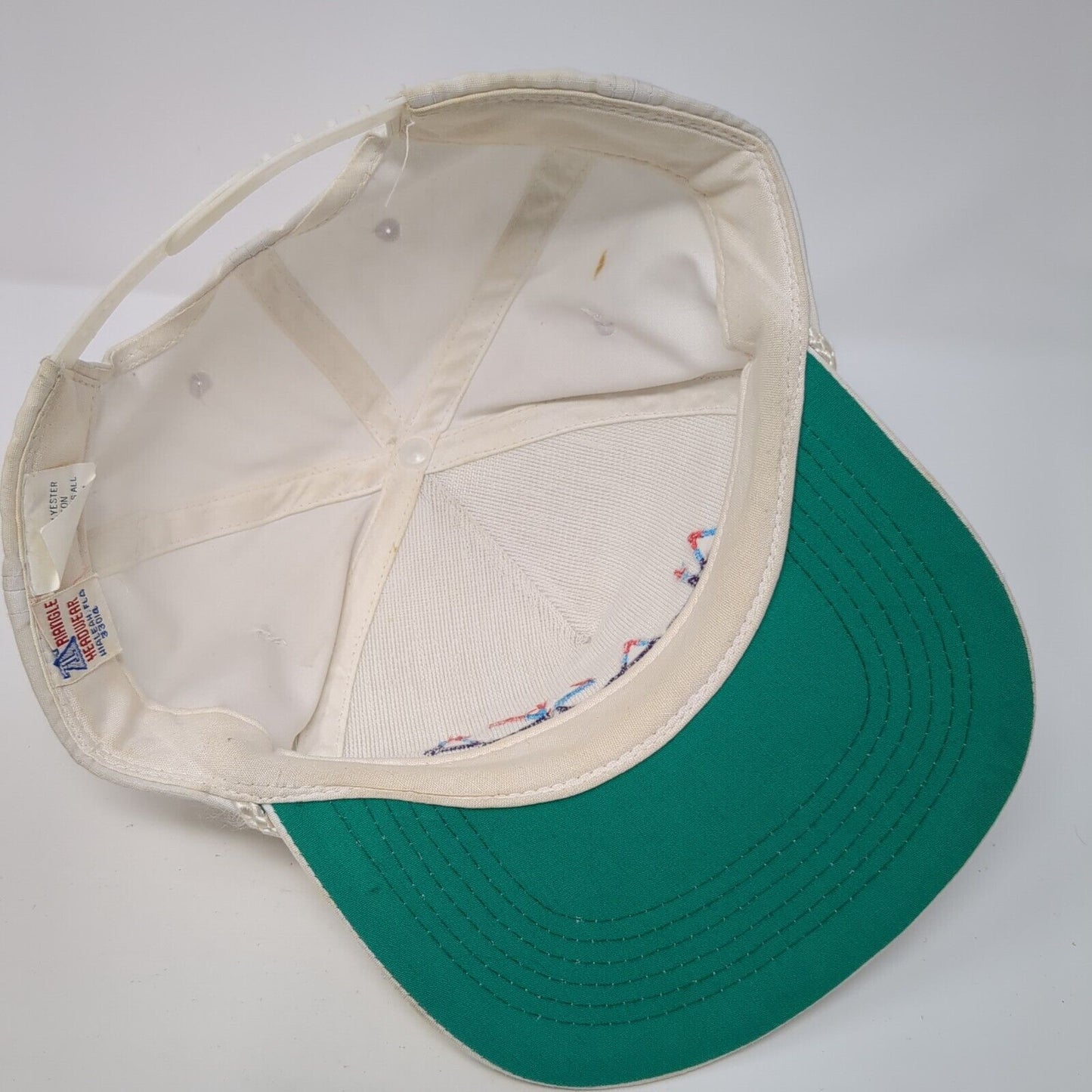 Alaska Snapback Hat White Cream OS Adjustable Embroidered Rope Triangle Headwear