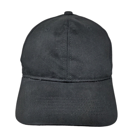 George Strapback Hat Solid Black One Size Adjustable 6 Panel Blank