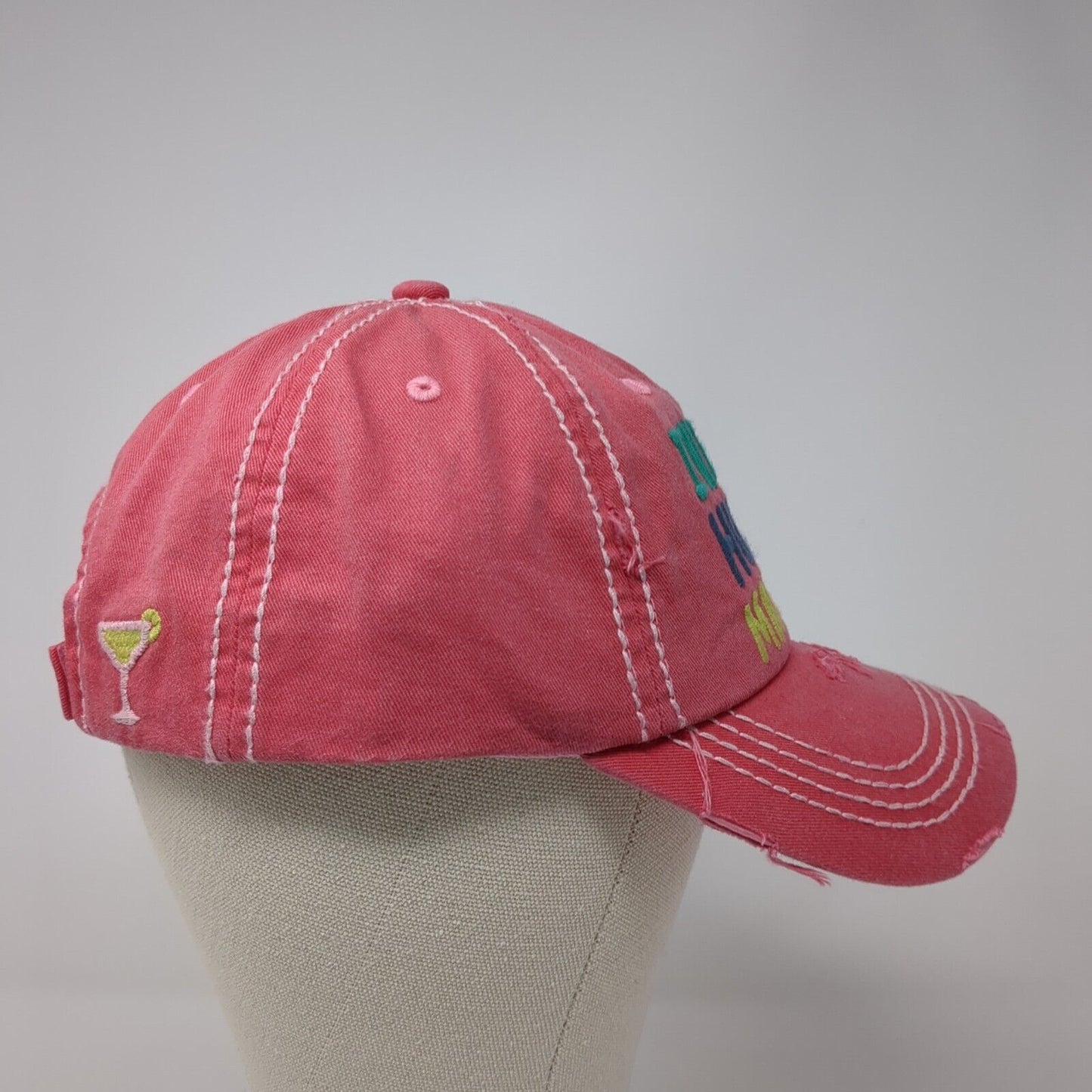 I Need A Huge Margarita Strapback Hat Pink One Size KB ETHOS Vintage