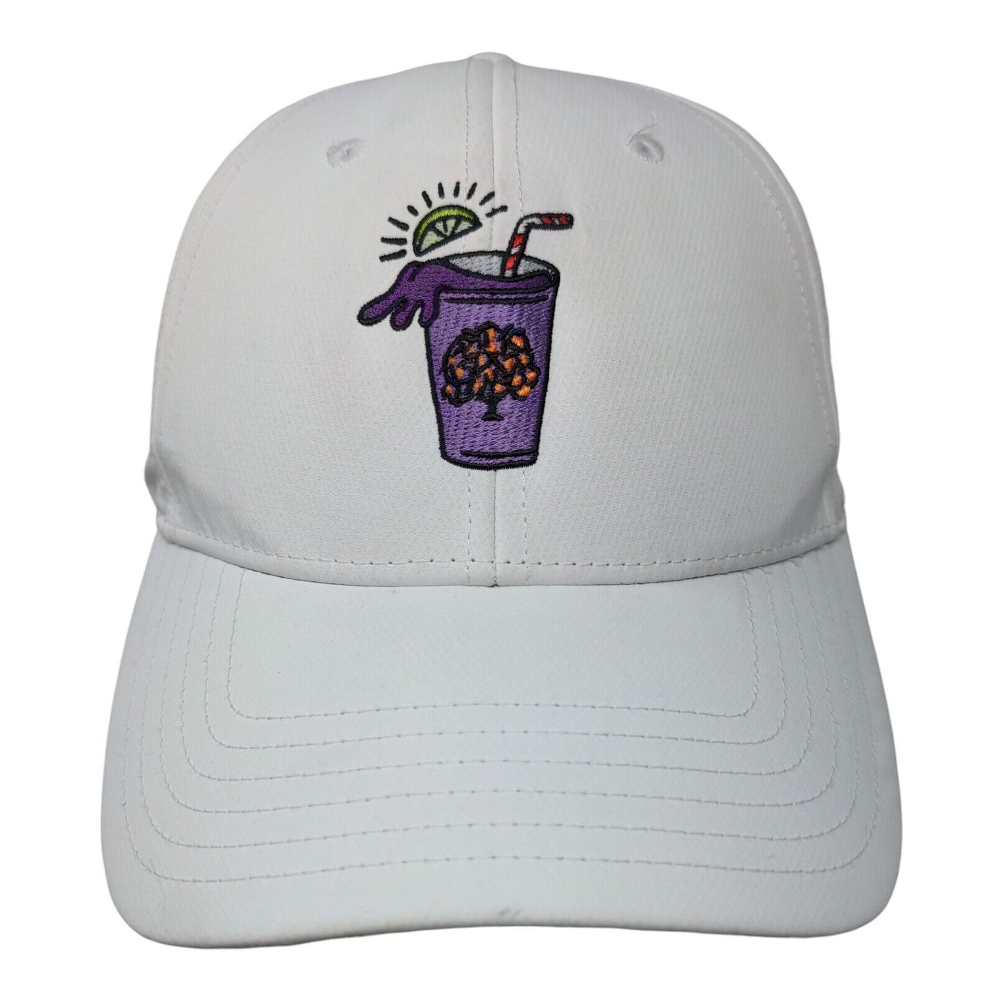 Purple Drink Strapback Hat White OSFA Embroidered Adjustable Imperial