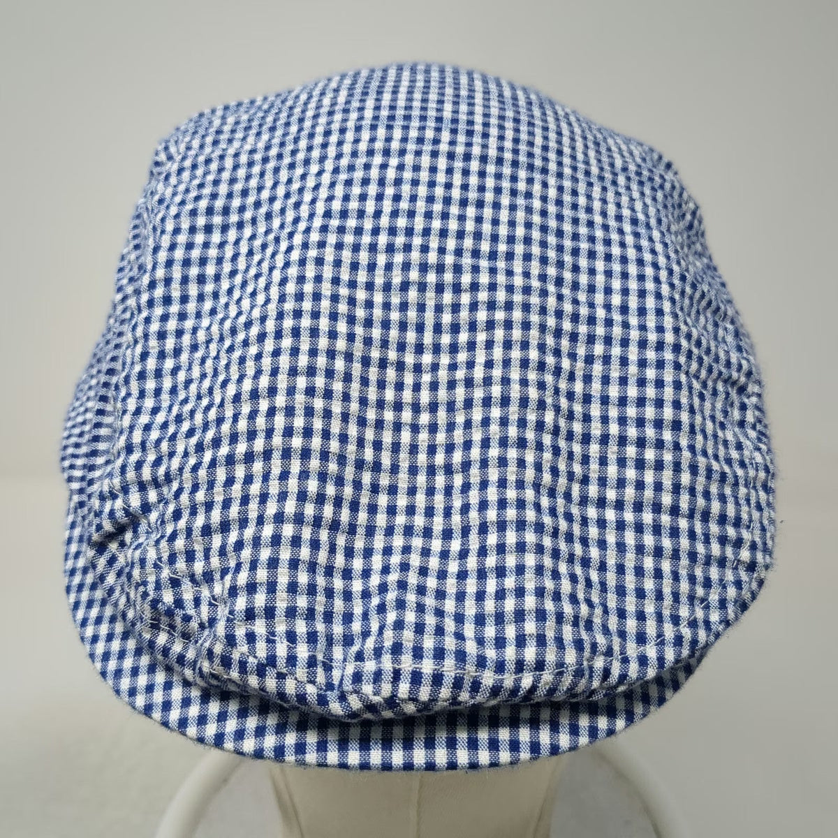 Newsboy Cap Blue One Size Fitted Gingham Checkered Pattern Driving Ivy Golf Hat