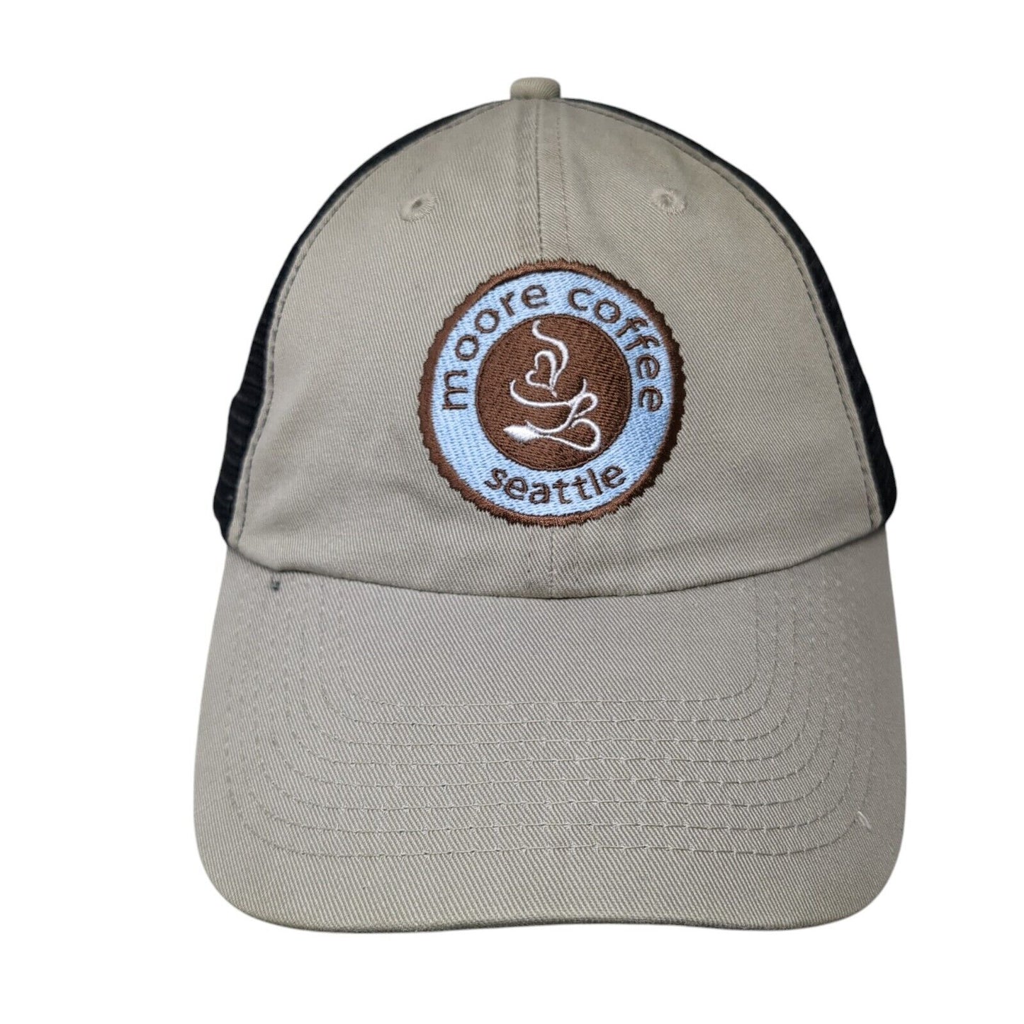 Moore Coffee Seattle Slideback Trucker Hat Tan OS Adjustable AMC Deluxe