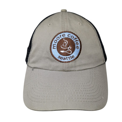 Moore Coffee Seattle Slideback Trucker Hat Tan OS Adjustable AMC Deluxe
