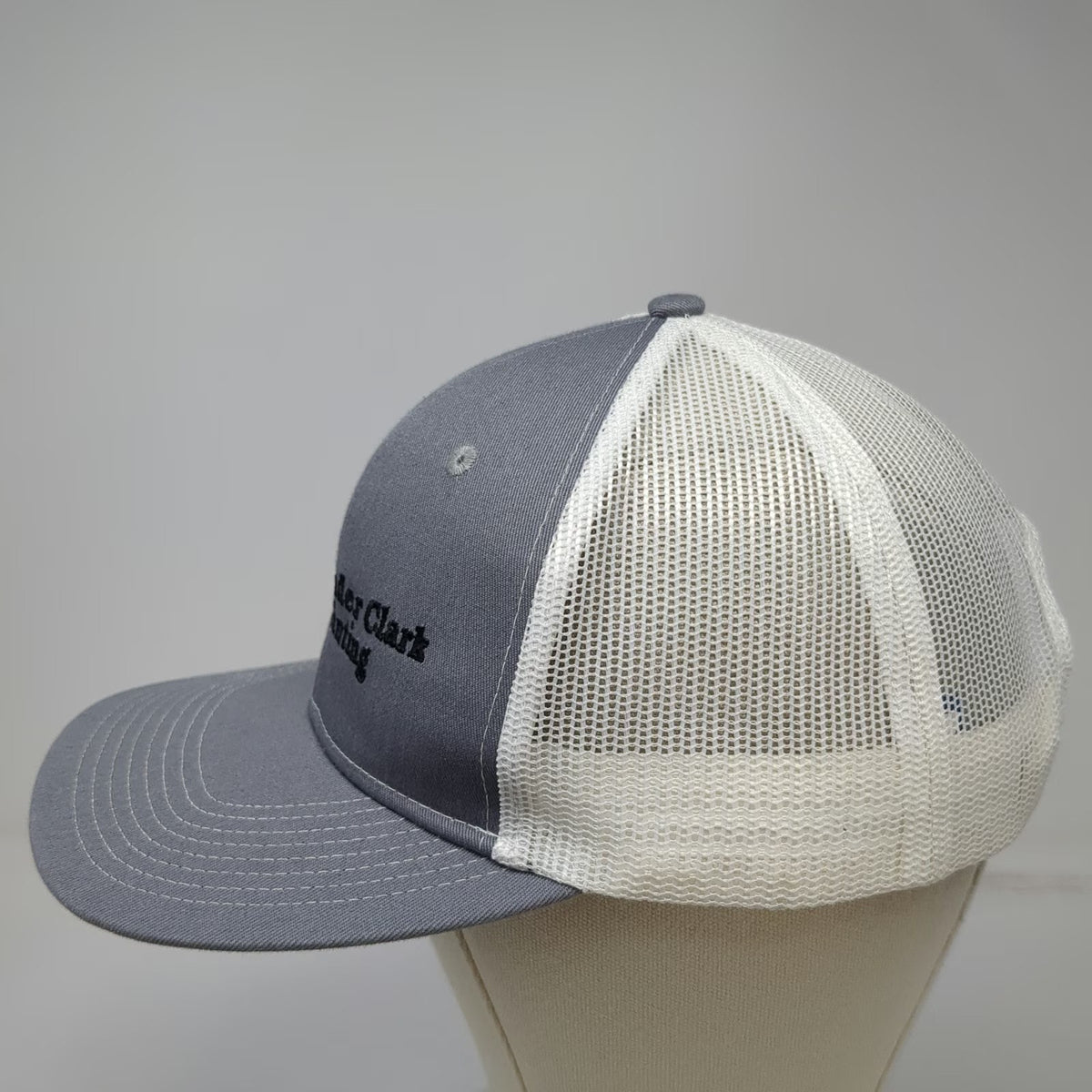 Port Authority Trucker Hat Gray White One Size Alexander Clark Printing Mesh