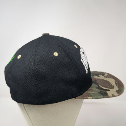 Snapback Black Green Camo Hat One Size High Life Marijuana Leaf 3D Embroidery