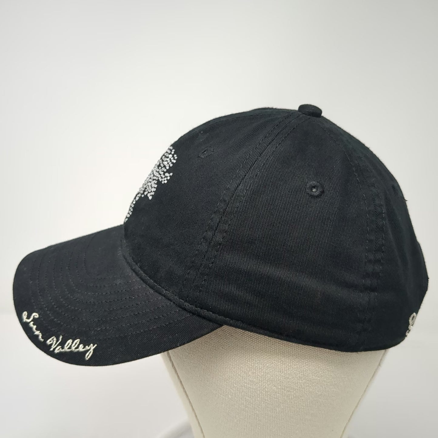 Gear for Sports Black Cap OS Silver Rhinestone Moose Sun Valley Slideback Hat