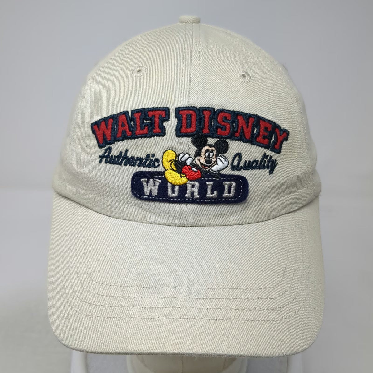 Disney Parks Baseball Cap Beige One Size Mickey Mouse Since 1971 Slideback Hat