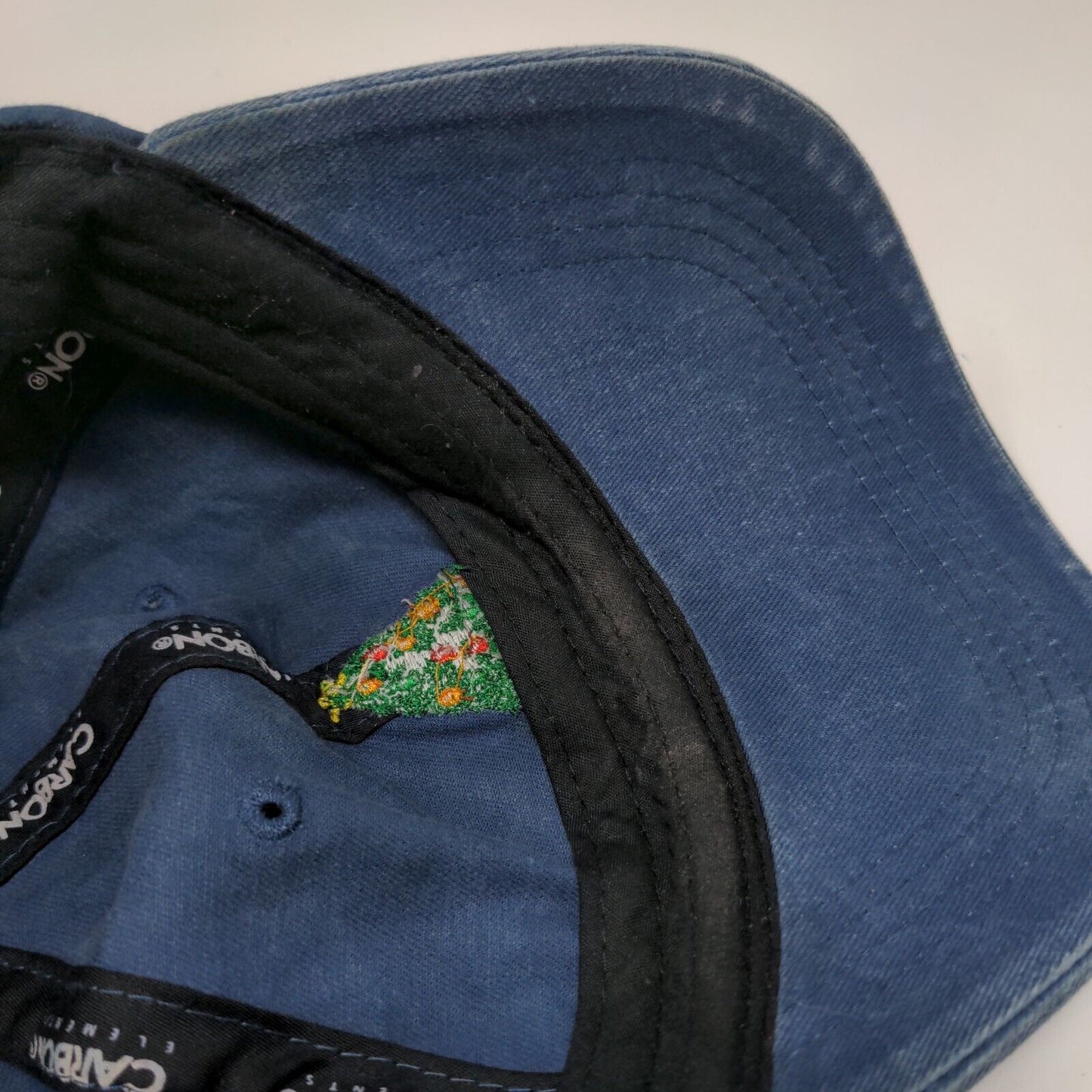 Christmas Tree Slideback Hat Blue OS Adjustable Embroidered Carbon Elements