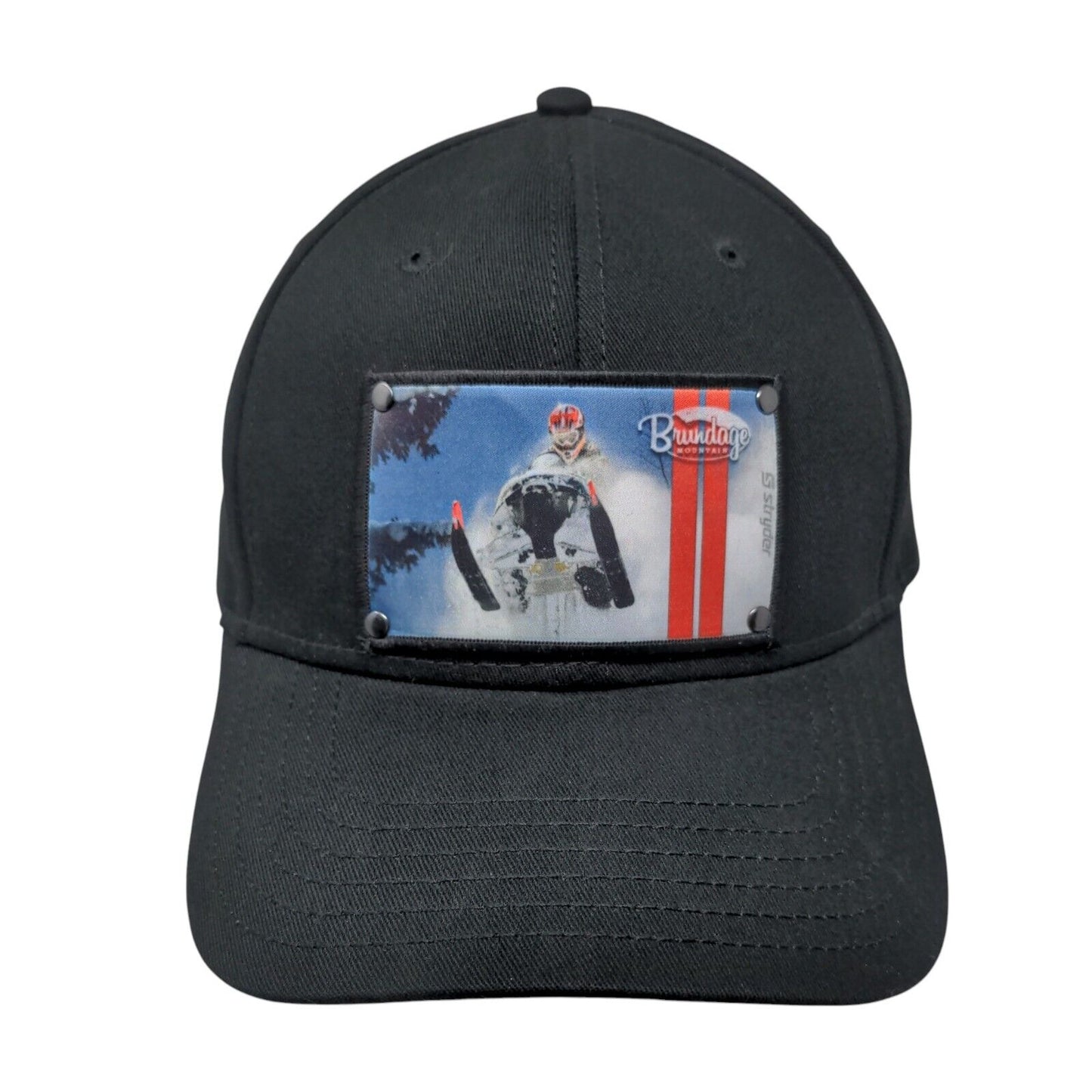 Brundage Mountain Stryder Snapback Hat Black OSFM Vent Holes Otto
