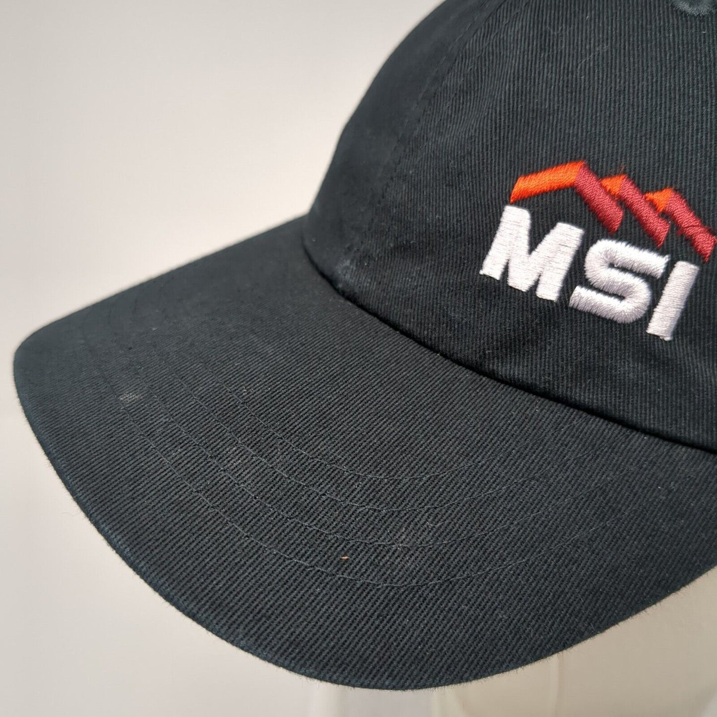 MSI Logo Slideback Hat Black OSFA Adjustable The Classics Yupoong
