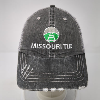 Missouri Tie Strapback Mesh Back Trucker Hat Gray One Size Adjustable
