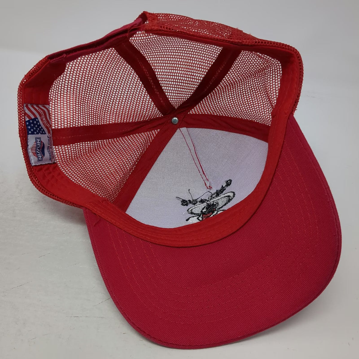 Nissun 5 Panel Red Hat One Size Mesh Back Strapback Gringo's Mexican Food Logo