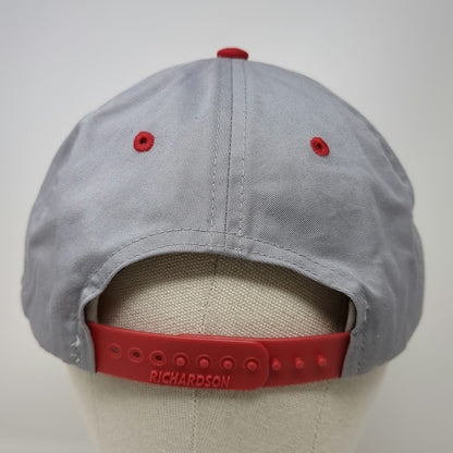 Richardson Snapback Gray Red L Gem Meat Packing Co Cotton Poly Two Tone Hat
