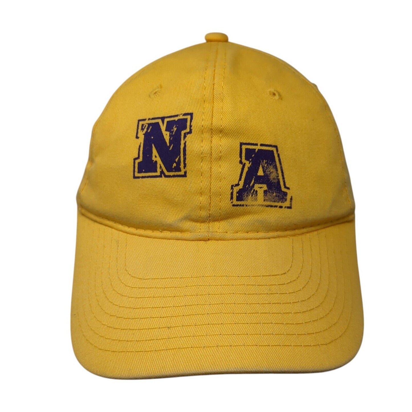 NA Strapback Hat Yellow One Size Solid Adjustable 6 Panel Outdoor Cap