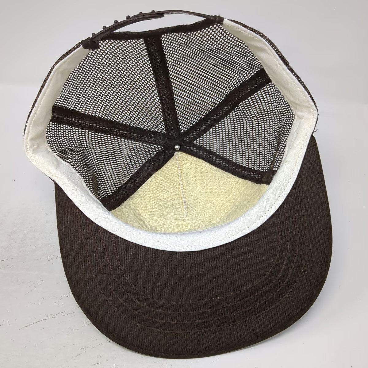 California Headwear Trucker Hat Brown One Size Mesh Back Snapback Foam Crown Hat