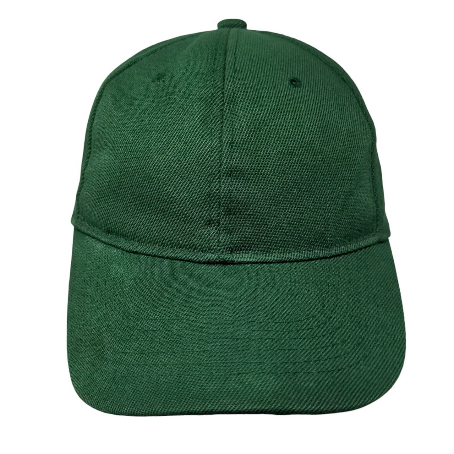 Unbranded Strapback Hat Green One Size Adjustable Vented Holes Blank Polyester