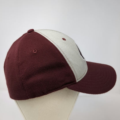 American Made Cap Co. Baseball Cap Red Gray L 122 Two Tone Logo Made in USA Hat
