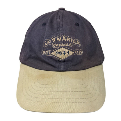 No. 9 Marina Slideback Hat Blue OSFM Embroidered Colorblock DPC