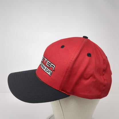 Skeeter Snapback Hat Red One Size Adjustable Eat Sleep Fish Colorblock