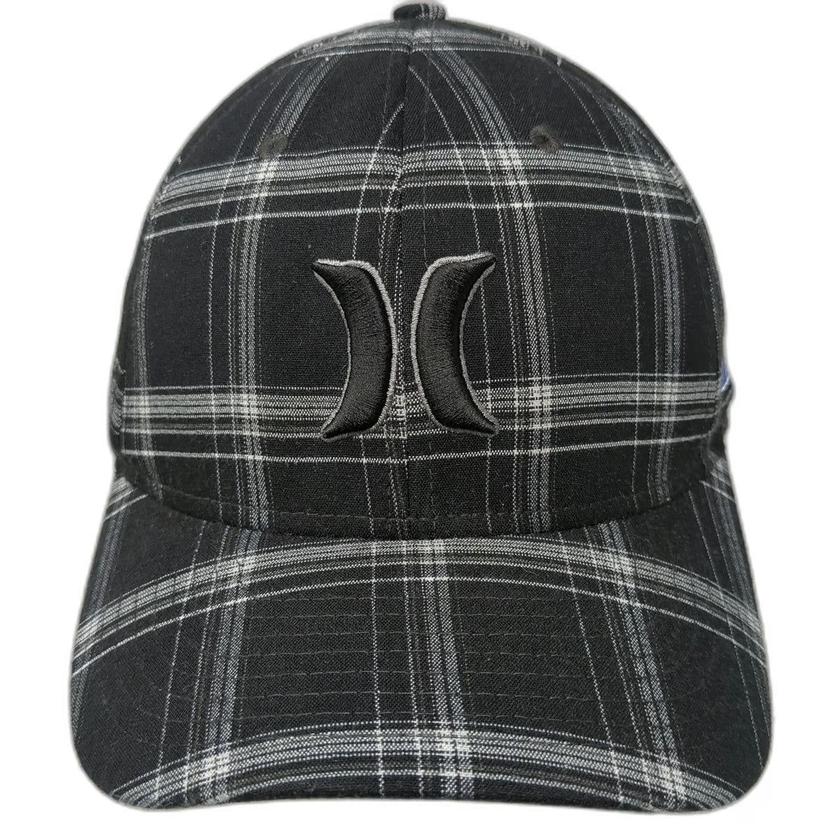 Hurley Baseball Cap Black One Size UAF Alaska Fairbanks Plaid Stretch Fit Hat