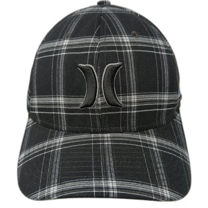 Hurley Baseball Cap Black One Size UAF Alaska Fairbanks Plaid Stretch Fit Hat