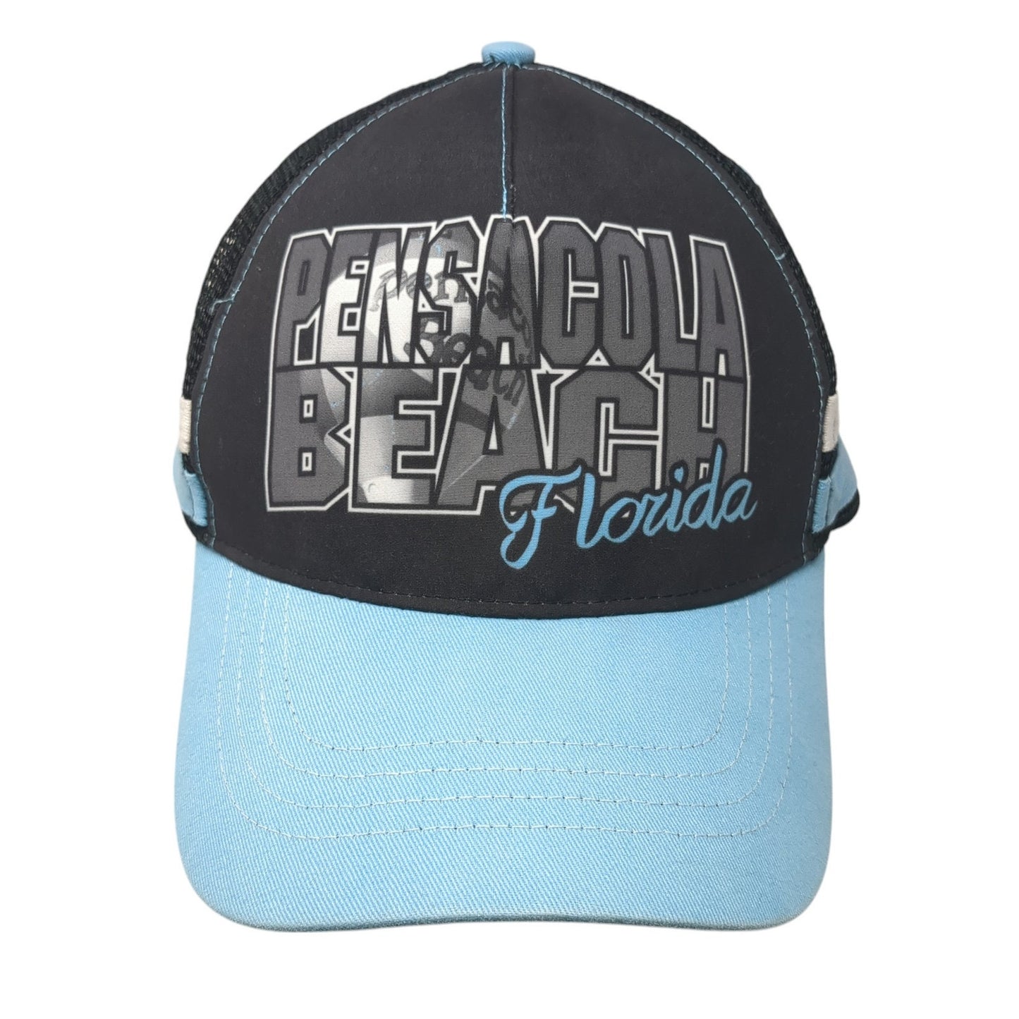 Pensacola Beach Florida Strapback Trucker Hat Multi One Size Mesh Back