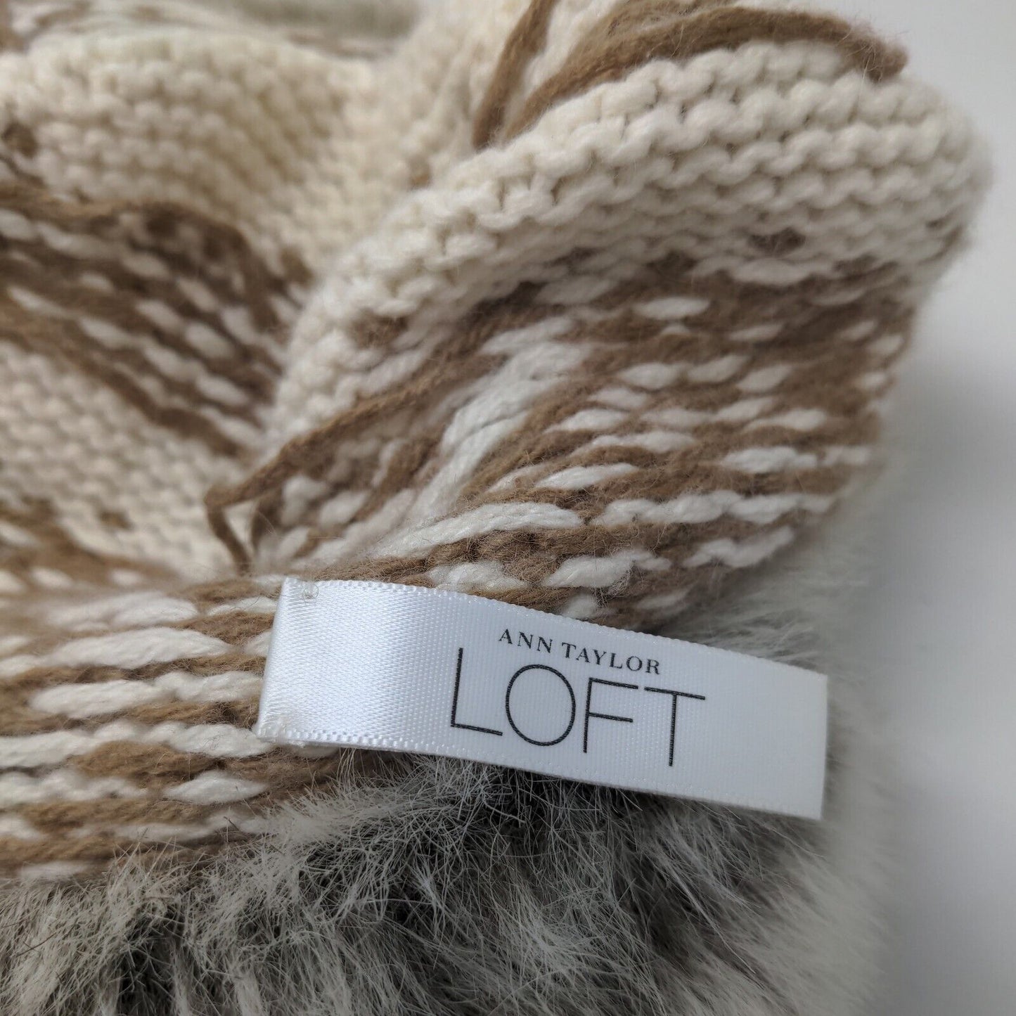 Ann Taylor Loft Women's Knit Trapper Hat Multicolor Fair Isle Viscose Blend