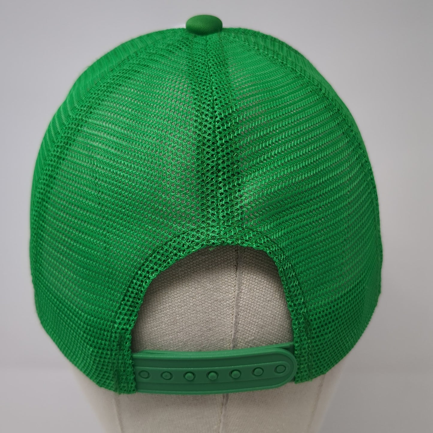 Smiley Face Shamrock Snapback Trucker Hat Green One Size Mesh Back