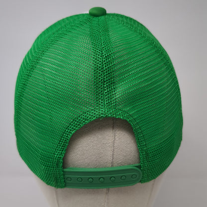 Smiley Face Shamrock Snapback Trucker Hat Green One Size Mesh Back