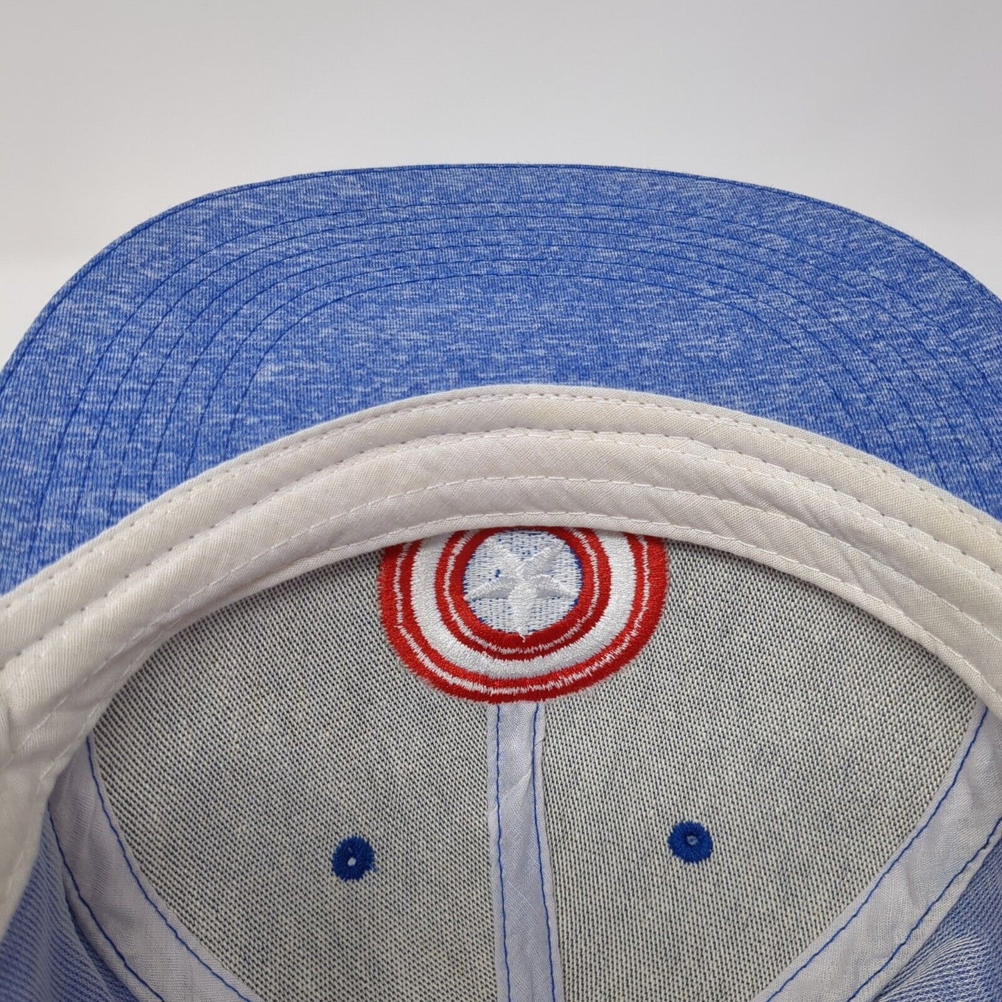 Captain America Snapback Hat Blue One Size Embroidered 6 Panel Marvel