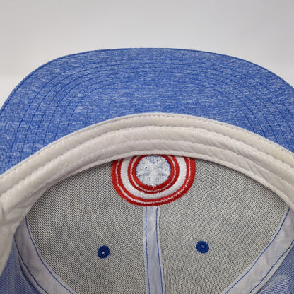 Captain America Snapback Hat Blue One Size Embroidered 6 Panel Marvel